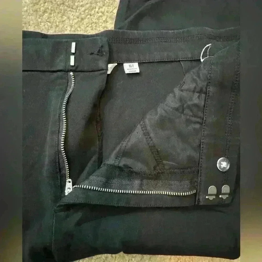 Isaac Mizrahi Live! Cargo Pants Size 16 Tall Black Closet Staple Minimal Capsule - Picture 2 of 9